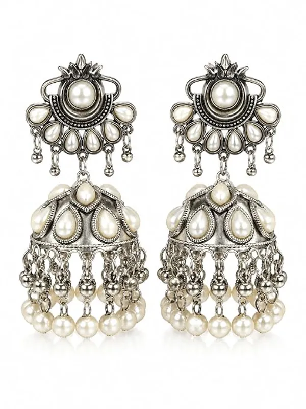 Silver_Oxidised_Pearl_Jhumka_Earrings_for_Women