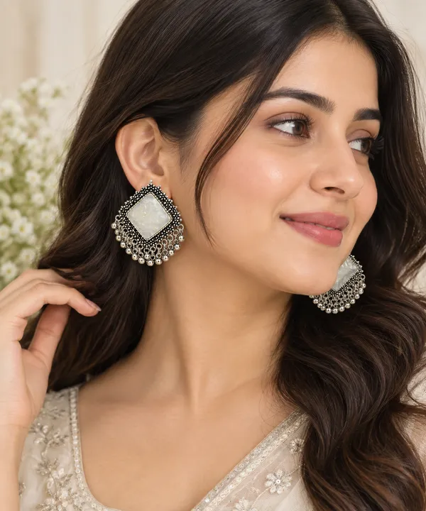 Desidazzle_Premium_Oxidised_Silver_Square_Pearl_Stone_Ghungroo_Earrings_for_Women