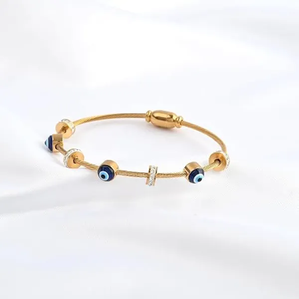 Gold_Stainless_Steel_Floral_Daisy_Bangle_&_Charm_Bracelet_For_Women_Pack_Of_2
