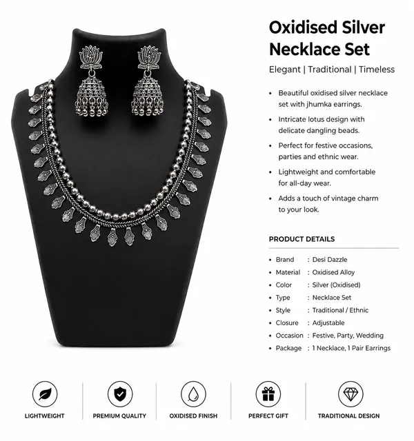 Silver_Oxidised_Alloy_Lotus_Necklace_Set_With_Jhumka_Earrings_For_Women