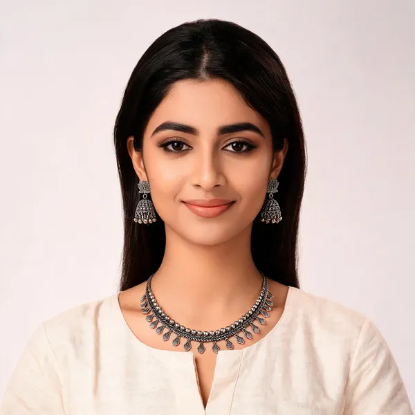 Silver_Oxidised_Alloy_Lotus_Necklace_Set_With_Jhumka_Earrings_For_Women