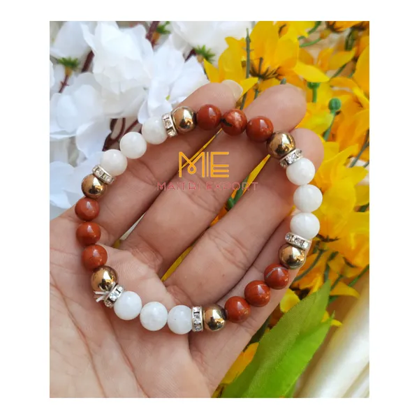 Red_And_White_Beaded_Stretch_Bracelet_For_Women
