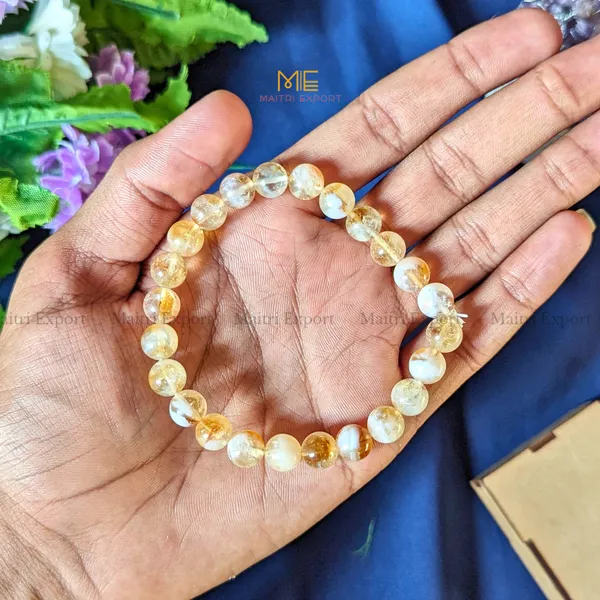 Golden_Yellow_Natural_Citrine_Crystal_Beaded_Bracelet_For_Unisex