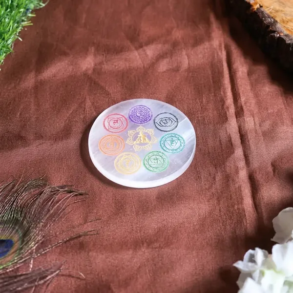 7_Chakra_Sanskrit_Symbol_Selenite_Crystal_Charging_&_Balance_Plate