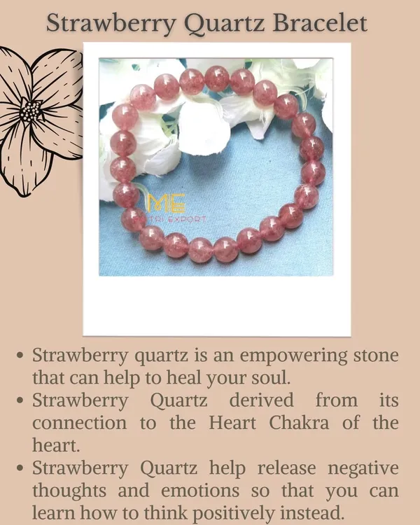 Pink_Strawberry_Quartz_Crystal_Beaded_Bracelet_For_Unisex