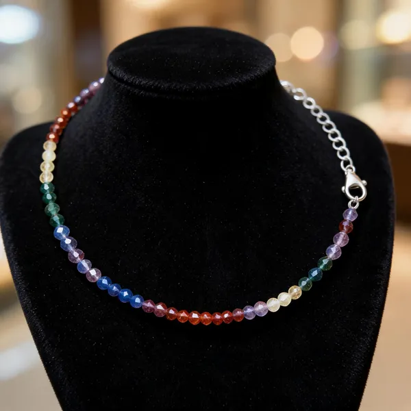Multicolour_Natural_Crystal_Faceted_7_Chakra_Beaded_Anklet_For_Unisex