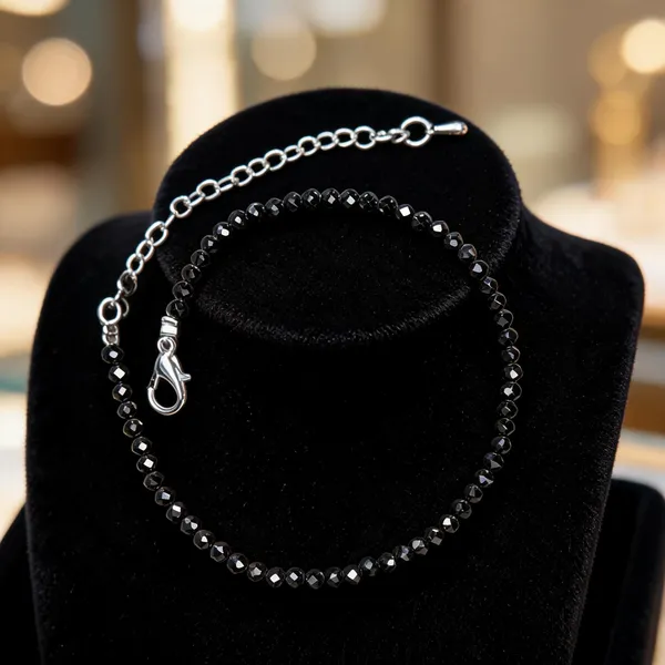 Black_Obsidian_Crystal_Faceted_Beaded_Chain_Bracelet_For_Women
