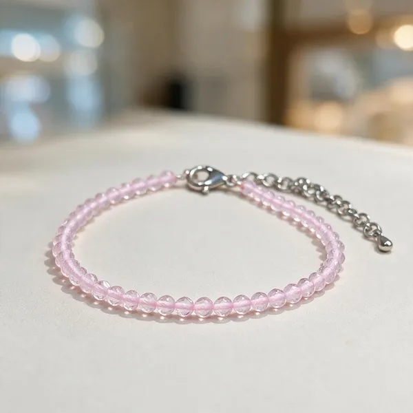 Pink_Rose_Quartz_Crystal_Faceted_Beaded_Chain_Bracelet_For_Women