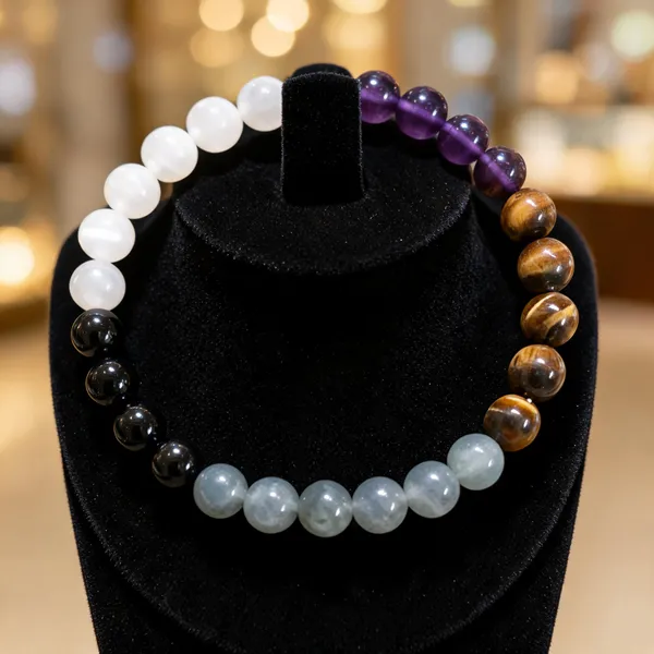 Multicolour_Natural_Crystal_Beaded_Stretch_Bracelet_For_Women