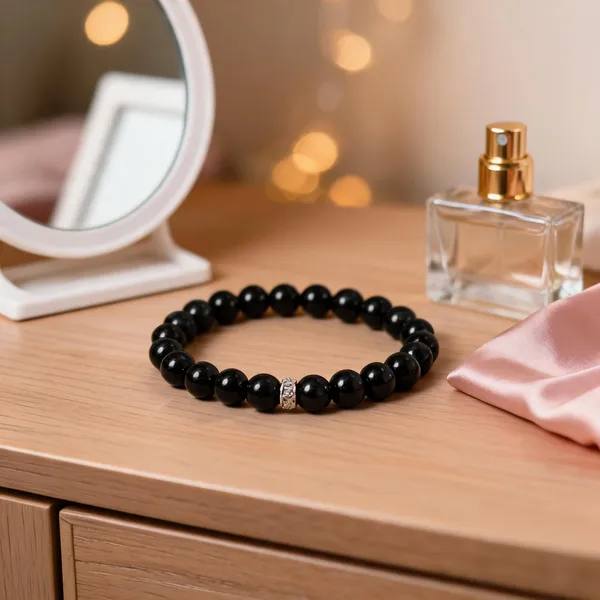Black_Natural_Onyx_Beaded_Bracelet_For_Unisex