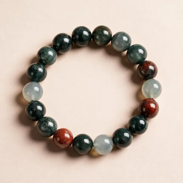 Multicolour_Natural_Bloodstone_Crystal_Beaded_Bracelet_For_Unisex