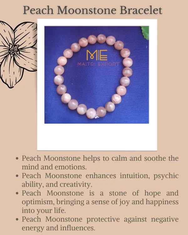 Peach_Moonstone_Crystal_Beaded_Bracelet_For_Unisex