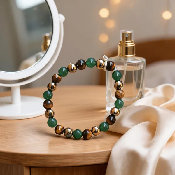 Green_Brown_Aquamarine_Amazonite_Crystal_Beaded_Bracelet_For_Unisex