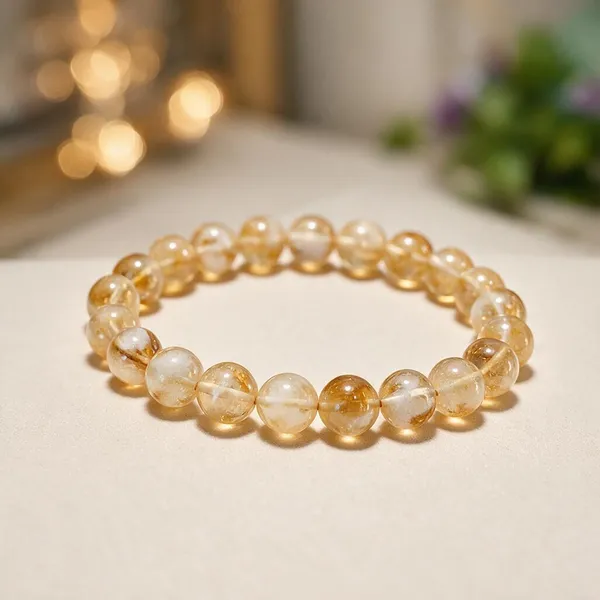 Golden_Yellow_Natural_Citrine_Crystal_Beaded_Bracelet_For_Unisex