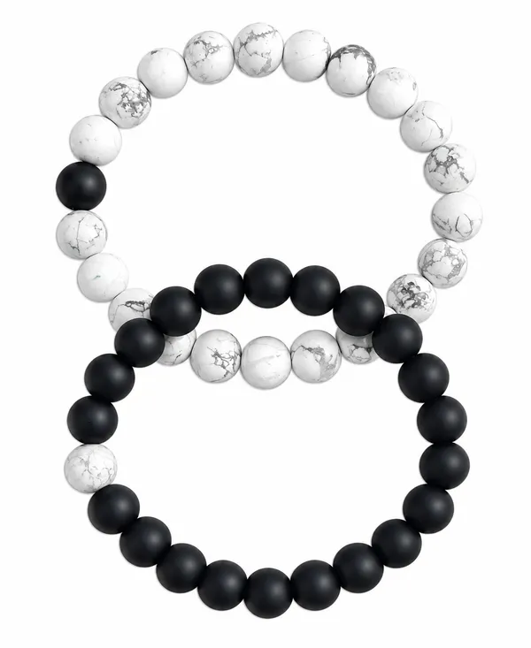 Howlite_&_Black_Matte_Harmony_&_Connection_Couple_Bracelets
