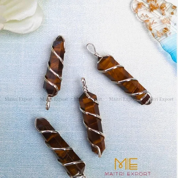 Brown_Tiger_Eye_Wire_Wrapped_Pendant_Set_For_Women