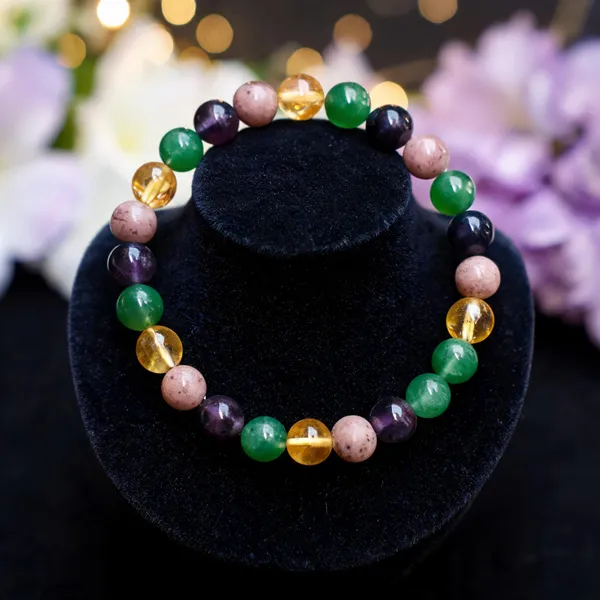 Multicolor_Multi_Natural_Crystal_Beaded_Bracelet_For_Unisex
