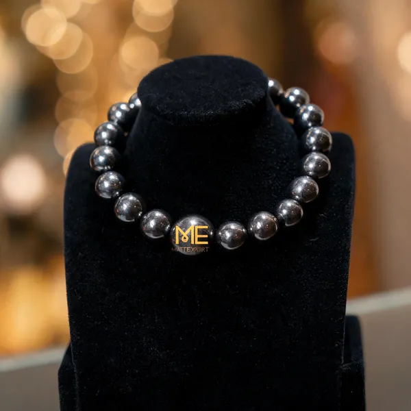 Black_Natural_Hematite_Crystal_Beaded_Bracelet_For_Unisex