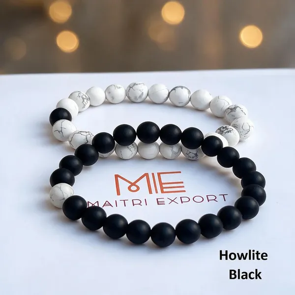 Black_White_Natural_Howlite_Crystal_Beaded_Bracelet_Set_For_Couples