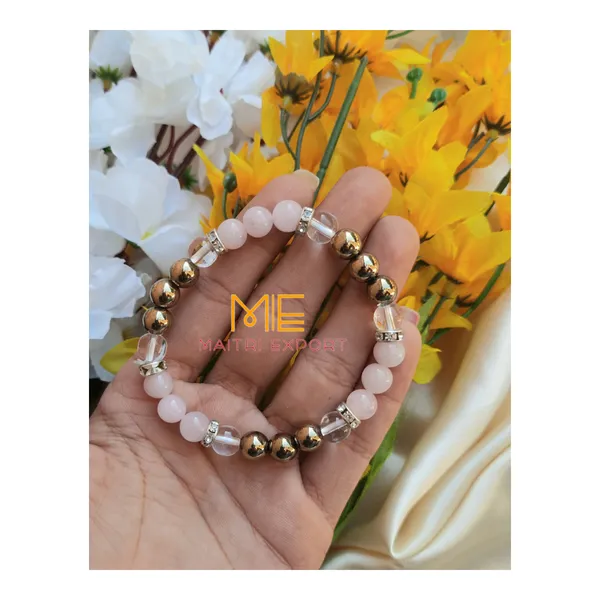 Pink_Natural_Crystal_Taurus_Zodiac_Beaded_Bracelet_For_Women