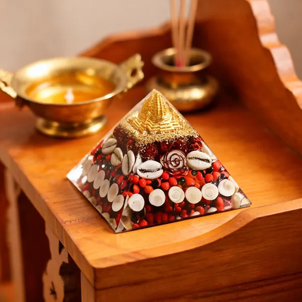 Resin_Spiritual_Lakshmi_Gold_Decorative_Pyramid