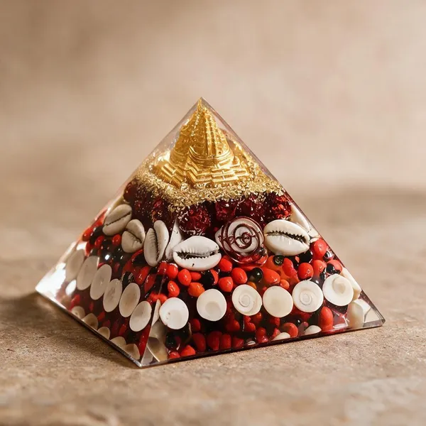 Resin_Spiritual_Lakshmi_Gold_Decorative_Pyramid