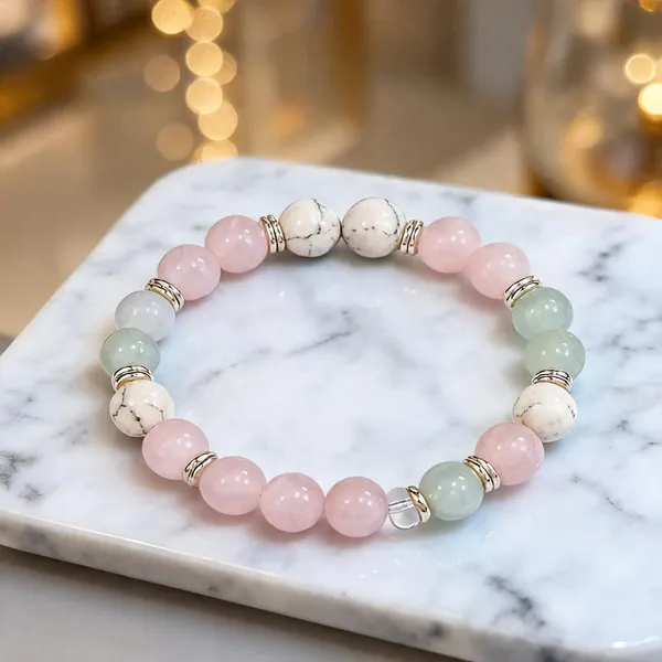 Pink_White_Green_Crystal_Beaded_Leo_Zodiac_Bracelet