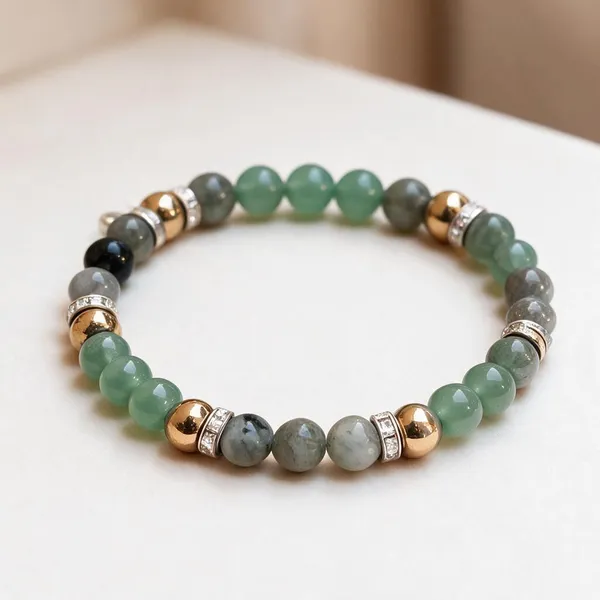 Green_Beaded_Stretch_Bracelet_For_Women