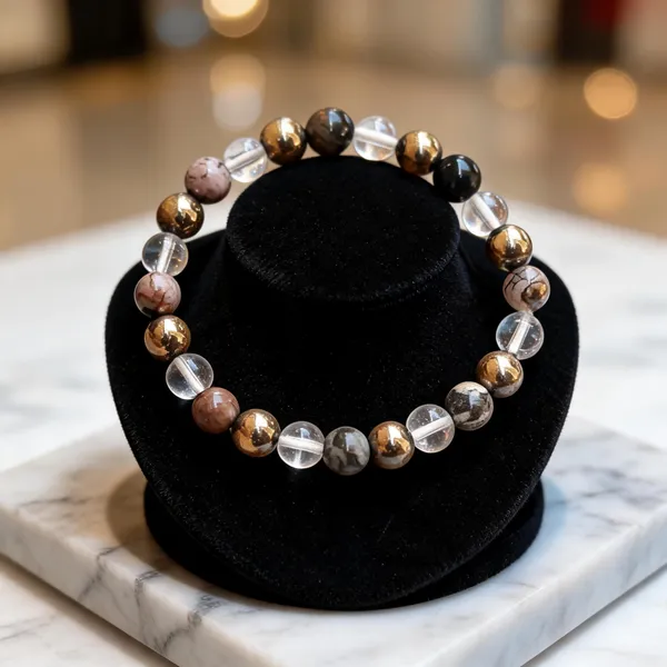 Multicolor_Natural_Crystal_Beaded_Stretch_Bracelet_For_Women
