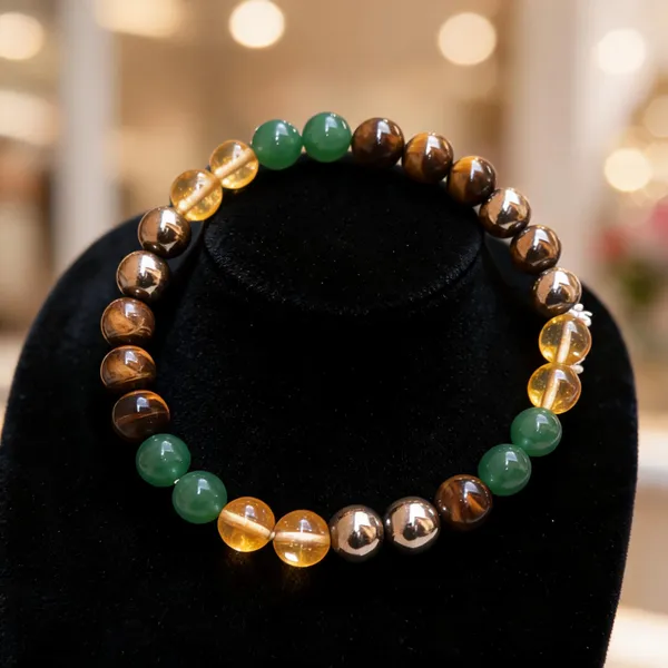 Multicolour_Natural_Crystal_Beaded_Money_Magnet_Bracelet_For_Unisex