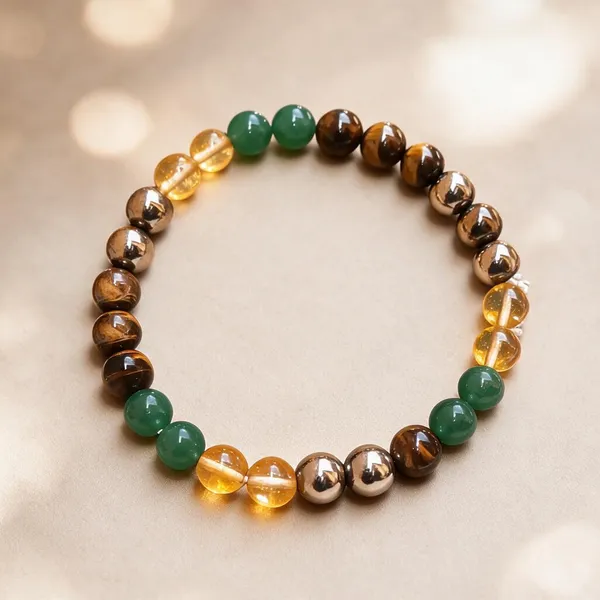 Multicolour_Natural_Crystal_Beaded_Money_Magnet_Bracelet_For_Unisex