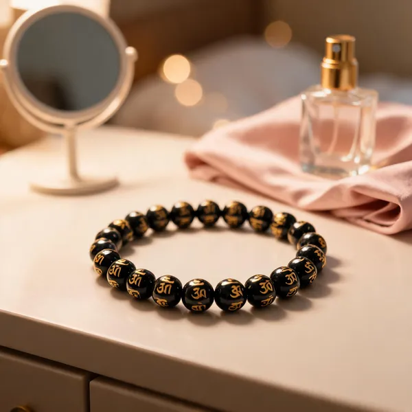 Black_Gold_Natural_Obsidian_Om_Mani_Beaded_Bracelet_For_Unisex