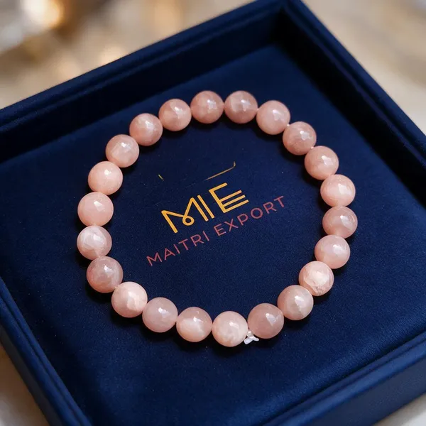 Peach_Moonstone_Crystal_Beaded_Bracelet_For_Unisex