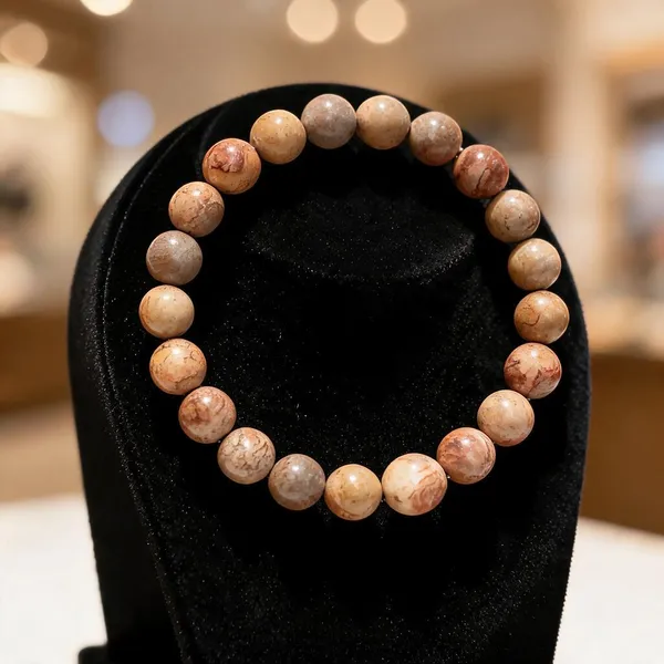 Brown_Natural_Picasso_Jasper_Crystal_Round_Beaded_Bracelet