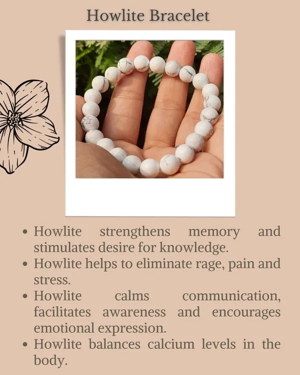 White_Howlite_Crystal_Beaded_Stretch_Bracelet_For_Unisex