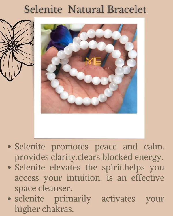White_Natural_Selenite_Crystal_Beaded_Bracelet_For_Unisex