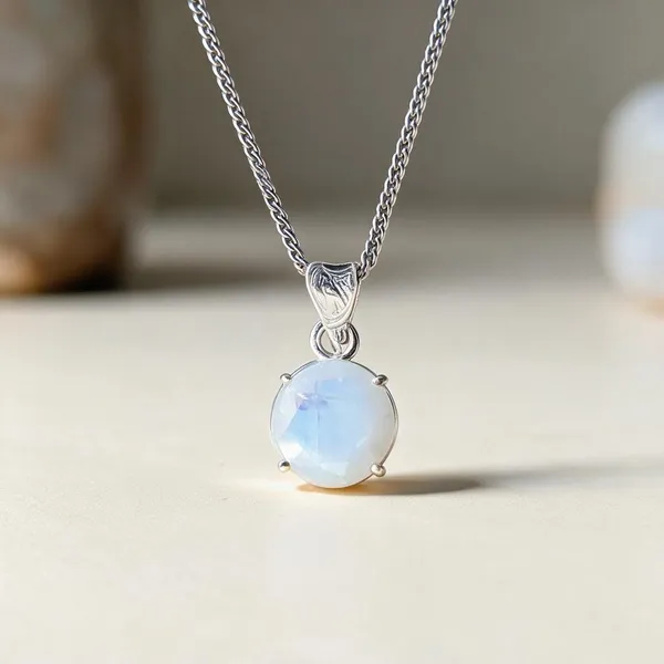 Silver_White_Rainbow_Moonstone_Oval_Pendant_Necklace_For_Women
