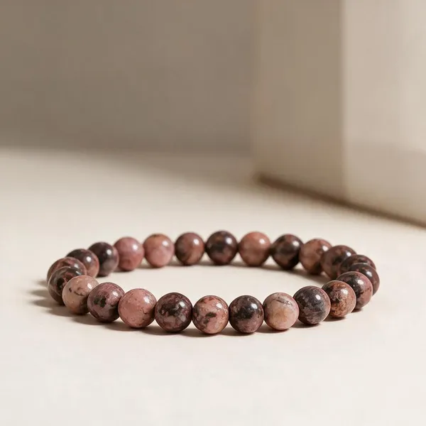 Pink_Natural_Rhodonite_Crystal_Round_Beaded_Bracelet