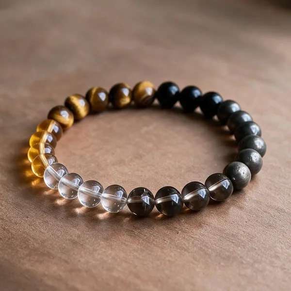 Multicolour_Natural_Crystal_Beaded_Stretch_Bracelet_For_Unisex