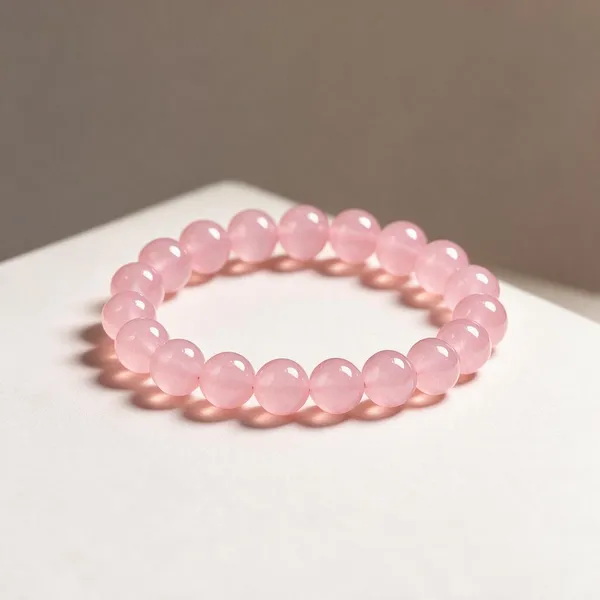 Pink_Natural_Rose_Quartz_Crystal_Beaded_Bracelet_For_Unisex