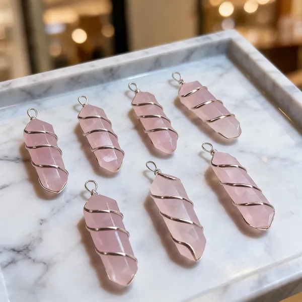 Pink_Natural_Rose_Quartz_Wire_Wrapped_Double_Point_Jewellery_Charm