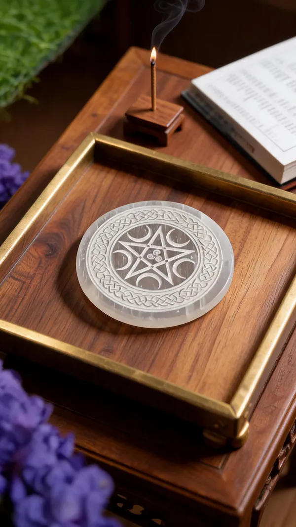 Selenite_Crystal_Round_Star_Moon_Pentacle_Plaque_2_Inch