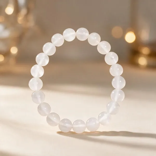 White_Natural_Selenite_Crystal_Beaded_Bracelet_For_Unisex