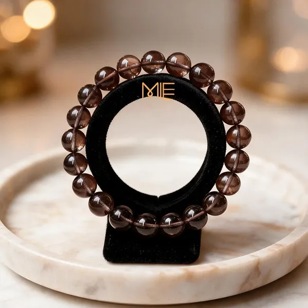 Brown_Smoky_Quartz_Crystal_Beaded_Bracelet_For_Unisex