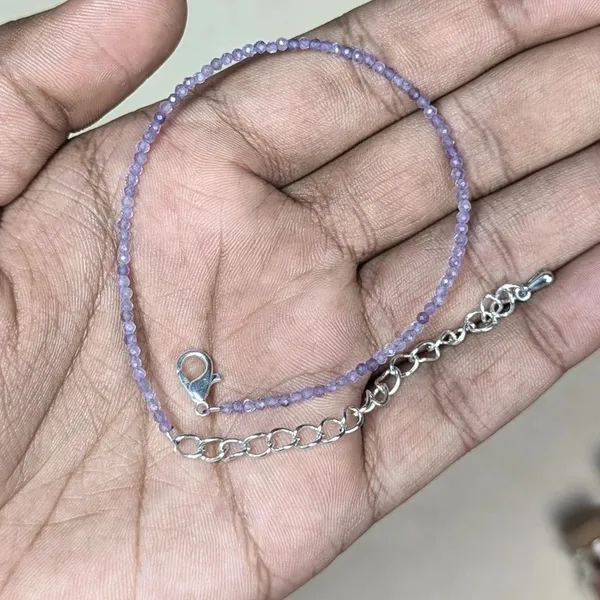 Purple_Natural_Amethyst_Faceted_Beaded_Chain_Bracelet_For_Women