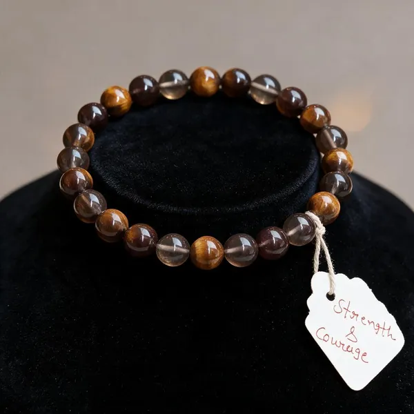 Multicolor_Natural_Crystal_Beaded_Stretch_Bracelet_For_Unisex