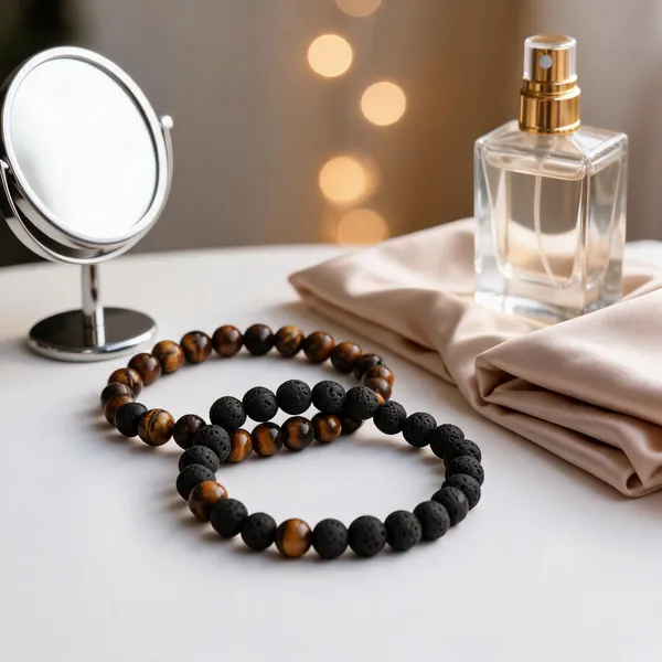 Brown_Black_Natural_Tiger_Eye_Lava_Stone_Beaded_Couple_Bracelet_Set