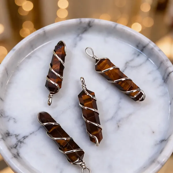 Brown_Tiger_Eye_Wire_Wrapped_Pendant_Set_For_Women