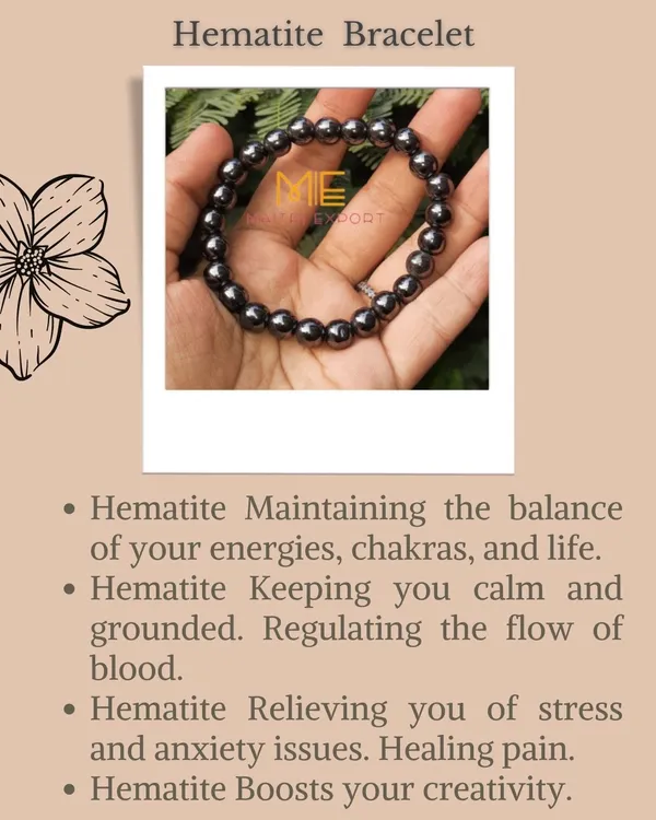 Black_Natural_Hematite_Crystal_Beaded_Bracelet_For_Unisex