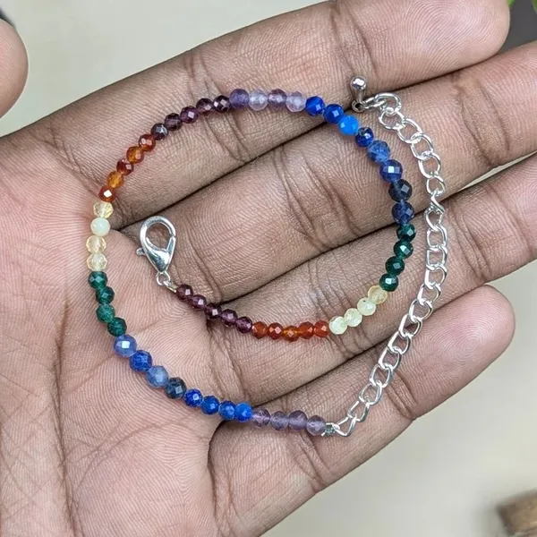 Multicolour_Natural_Crystal_Faceted_7_Chakra_Beaded_Anklet_For_Unisex